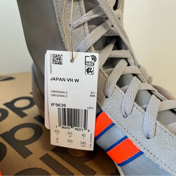 ADIDAS Japan Vh Sneaker Boots - Silver/Solar Orange/Grey Size 8 - Picture 14 of 16